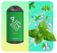 Load image into Gallery viewer, YAMI BAR AIR 6000 puffs Disposable Vape Device 550mAh recharge 14ml  Iced Mint
