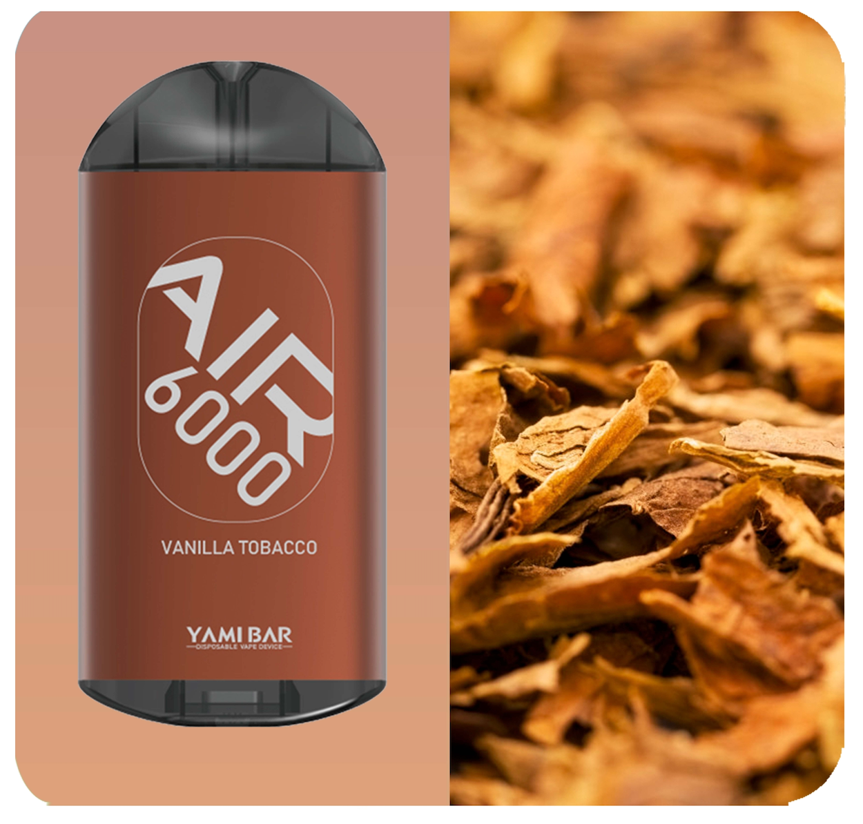 YAMI BAR AIR 6000 puffs Disposable Vape Device 550mAh recharge 14ml  Vanilla Tobacco